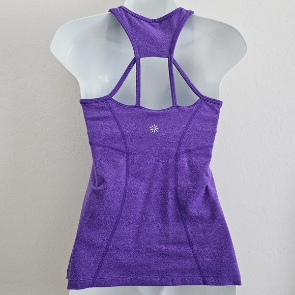 Athleta Equator Strappy Racerback Workout Tank Top Purple Padded Bra - Picture 3 of 9